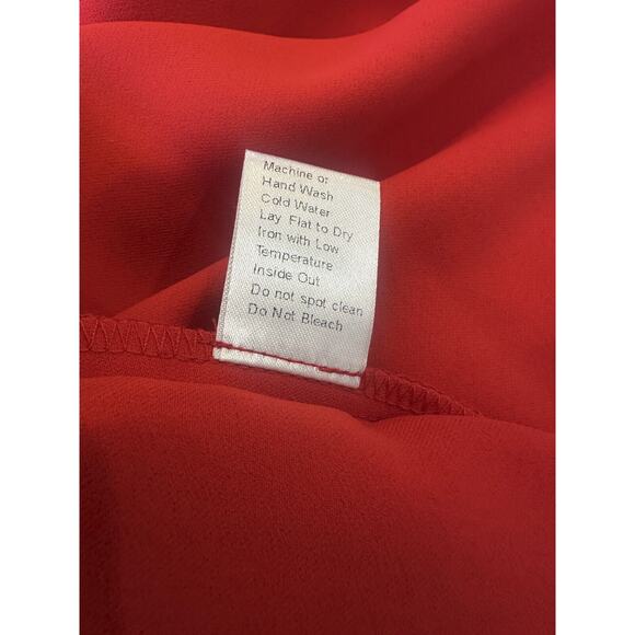 Ming Wang Butterfly Sleeve Crepe de Chine Wrap Dress Poppy Red Women's Size XL - Picture 15 of 16